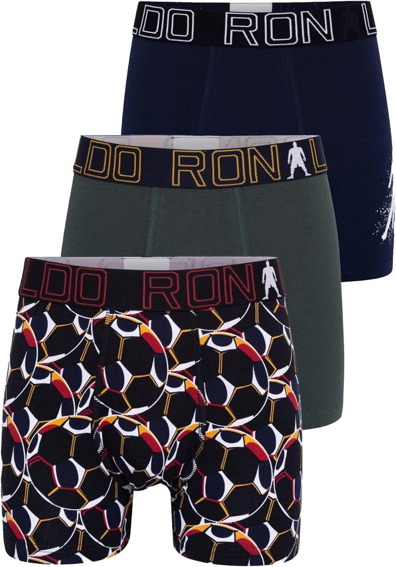 CR7 Boy's 3 Pack Cotton Blend Trunks - Image 1
